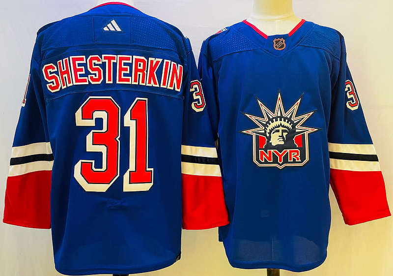 Men's New York Rangers Igor Shesterkin #31 Blue jersey